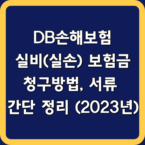 %t DB손해보험 실비(실손)보험 청구서류 및 청구방법 총정리 (2024)